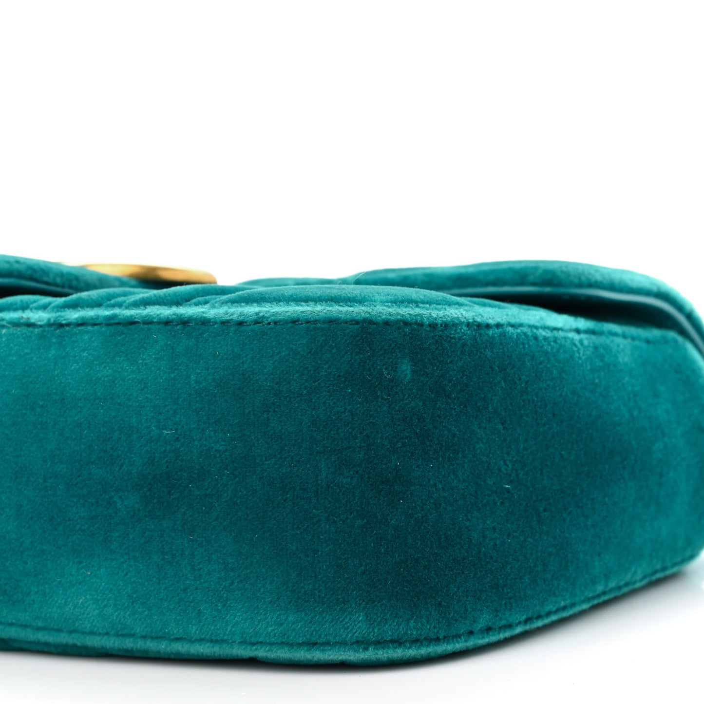 Velvet Matelasse Mini GG Marmont Shoulder Bag Pavone Cyan