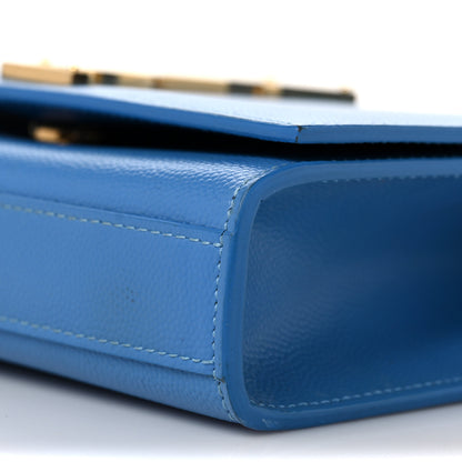 Saint Laurent Grain De Poudre Small Classic Monogram Kate Satchel Blue Clair 7 of 7