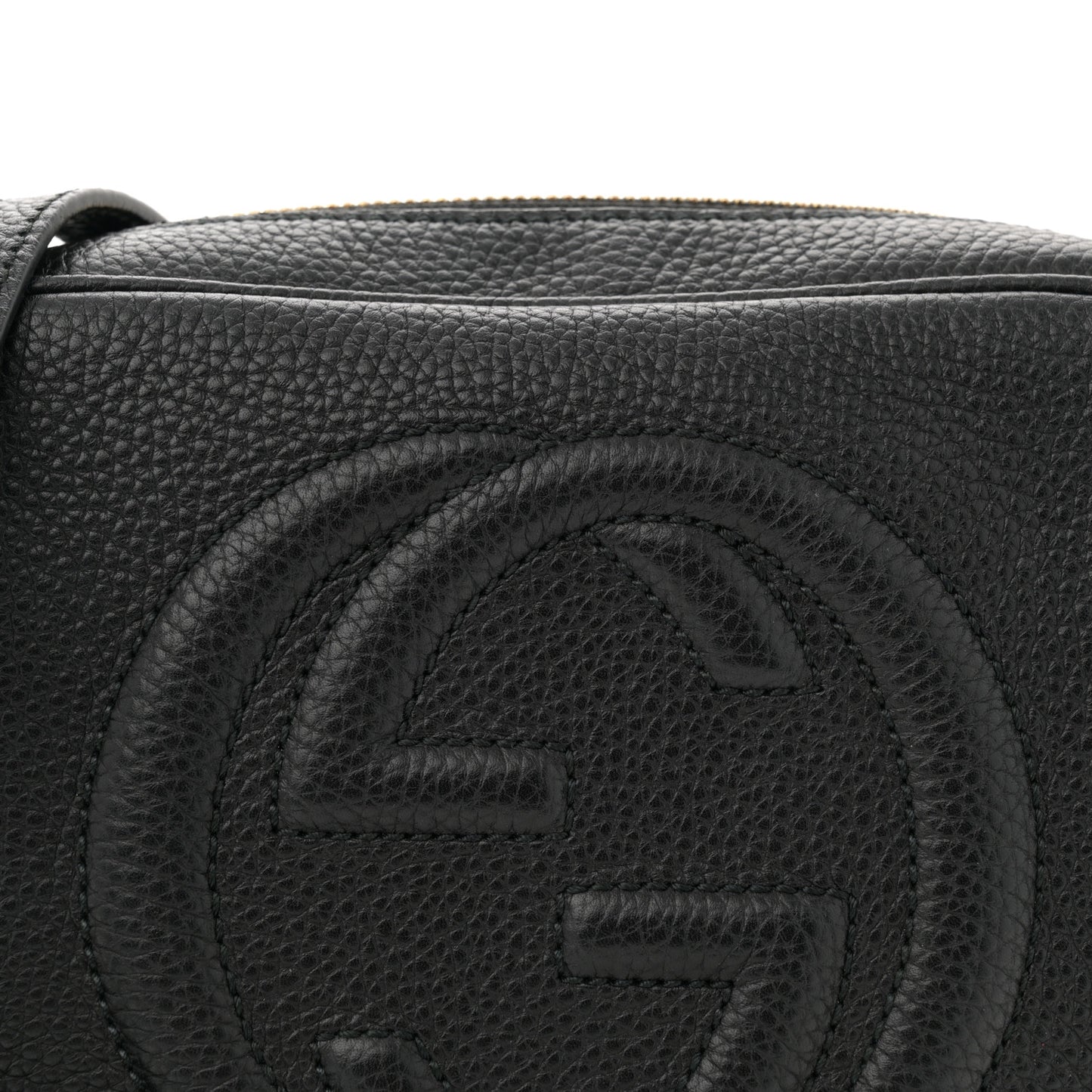 Pebbled Calfskin Small Soho Disco Bag Black