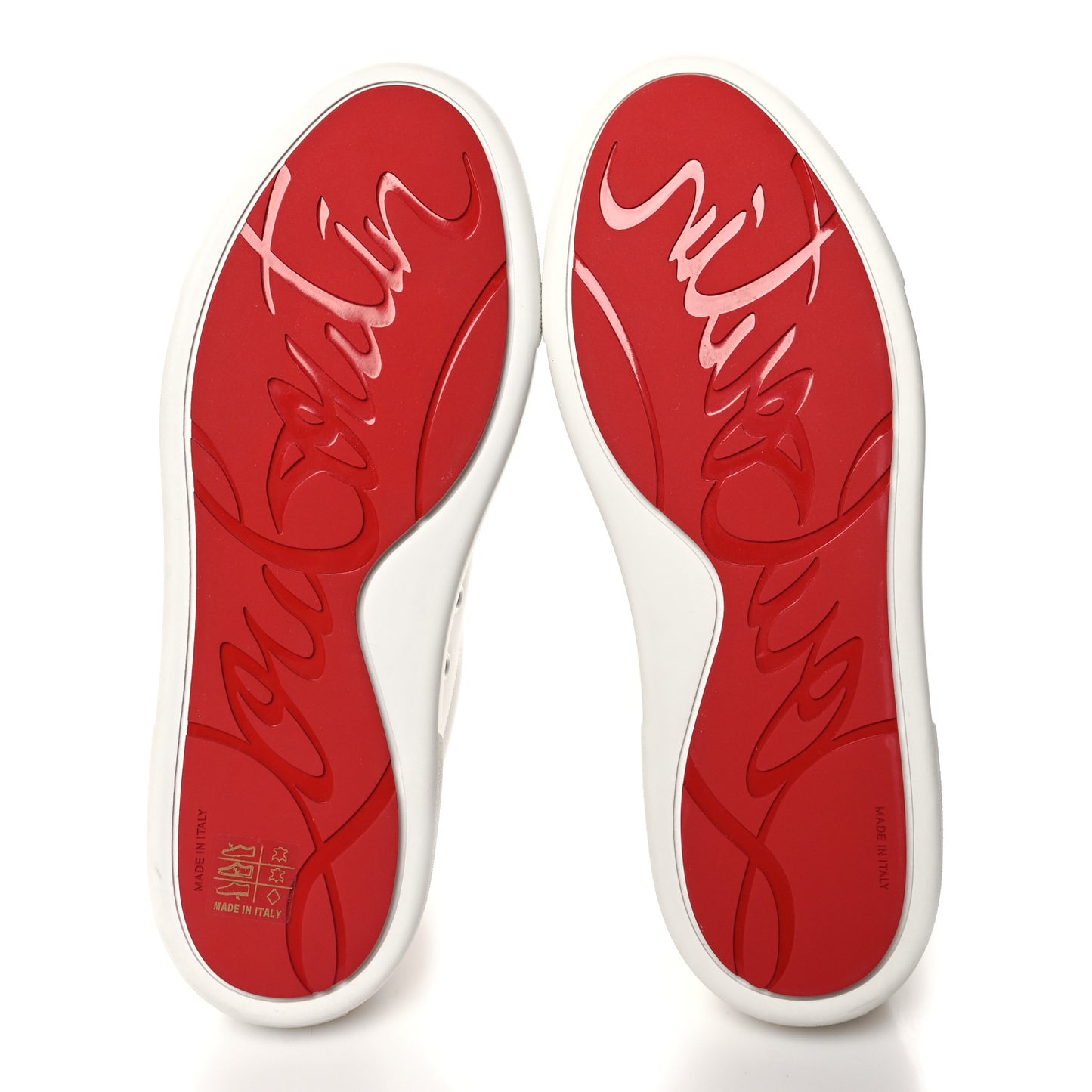 Calfskin Patent Vieirissima Flat Sneakers 40 White Loubi