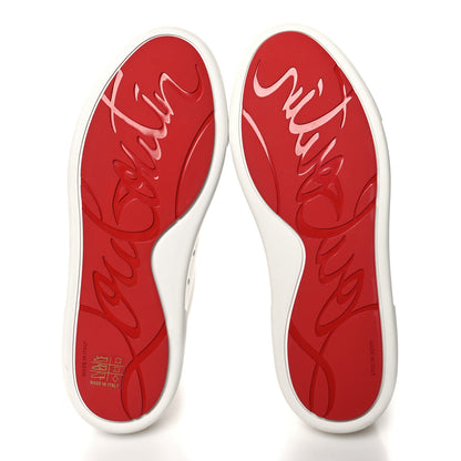 Christian Louboutin Calfskin Patent Vieirissima Flat Sneakers 40 White Loubi 5 of 9