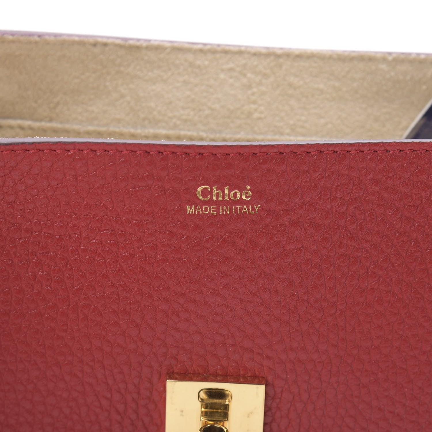 Chloe Grained Lambskin Drew Shoulder Bag Plaid Red 6 of 10