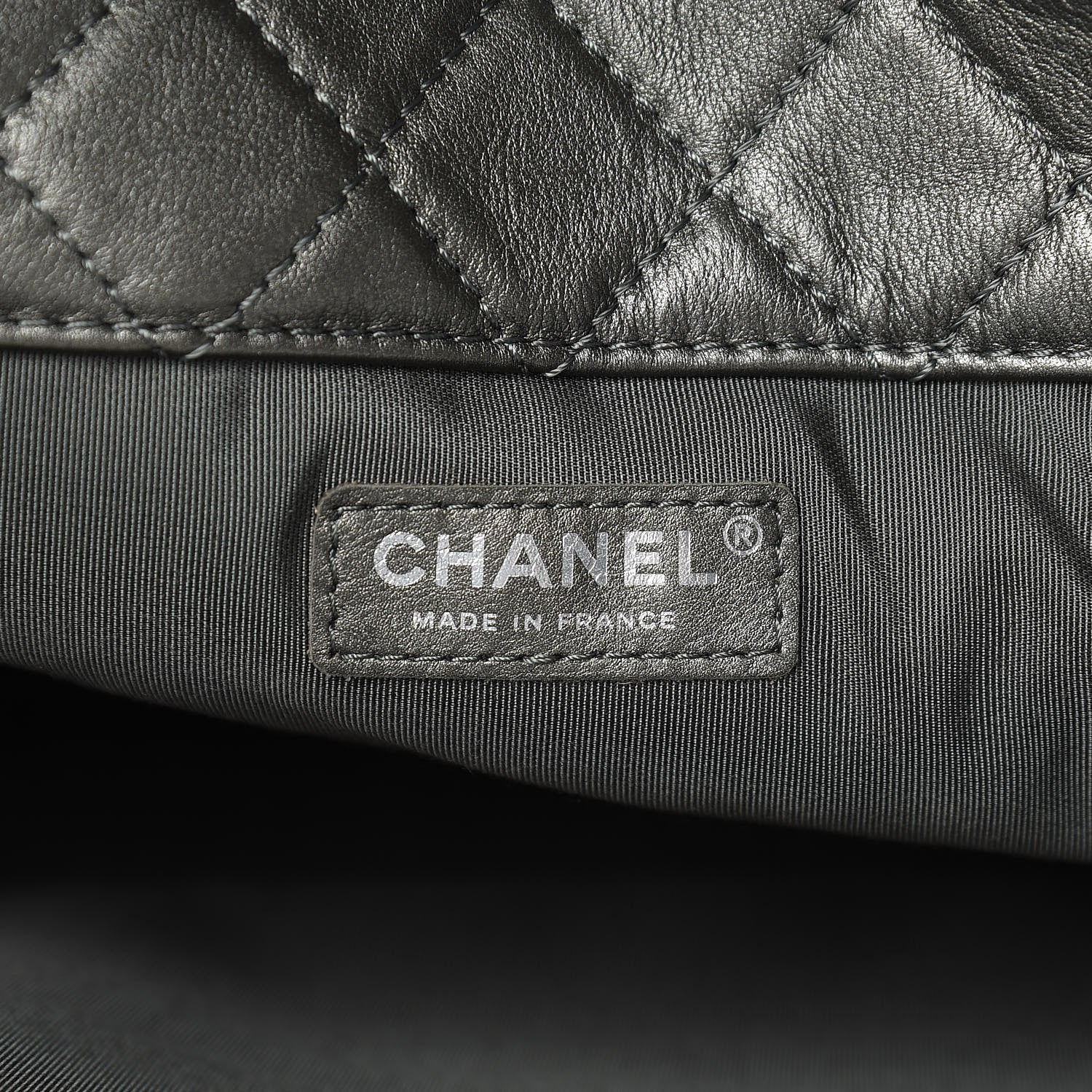 Chanel Metallic Calfskin Quilted XXL Travel Flap Bag Dark Silver 6 of 10