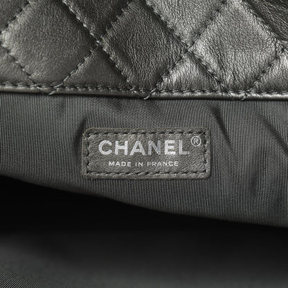 Chanel Metallic Calfskin Quilted XXL Travel Flap Bag Dark Silver 6 of 10