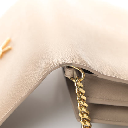 Saint Laurent Grain De Poudre Monogram Chain Wallet Dark Beige 6 of 6
