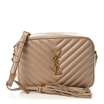 Saint Laurent Calfskin Matelasse Monogram Lou Camera Bag Dark Beige 1 of 10