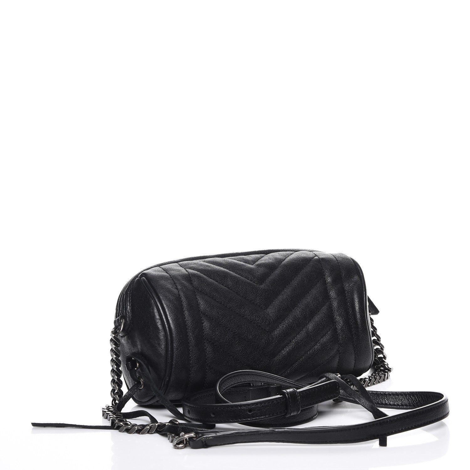 Saint Laurent Lambskin Matelasse Monogram East West Rider Bag Black 3 of 7