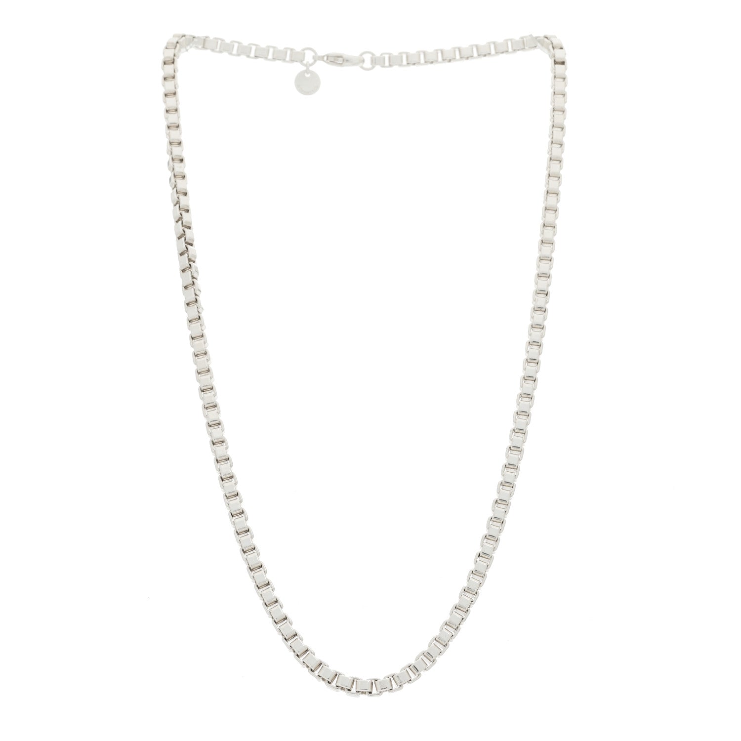 Tiffany Sterling Silver 4mm Venetian Link Necklace 3 of 5
