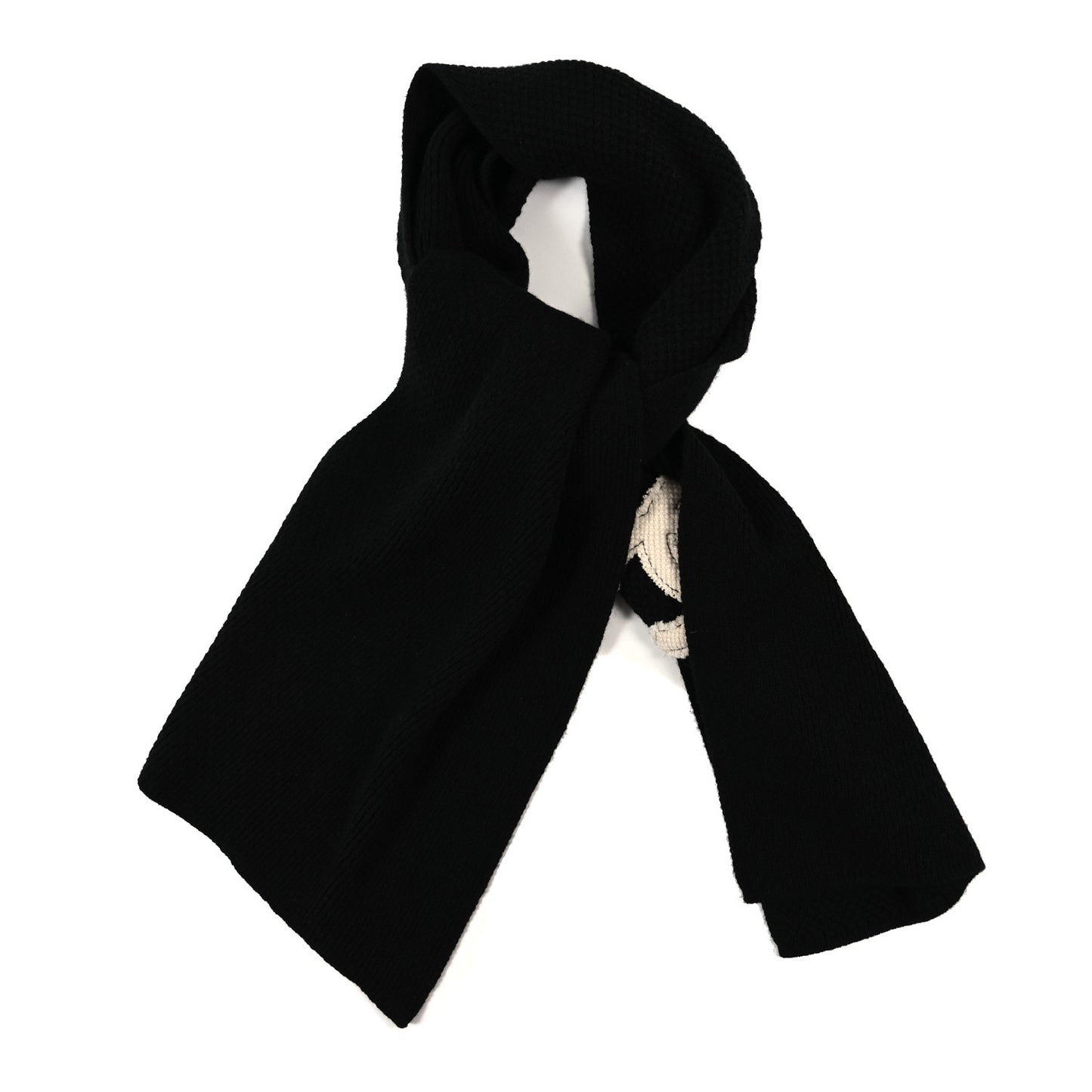 Cashmere CC Scarf Black White