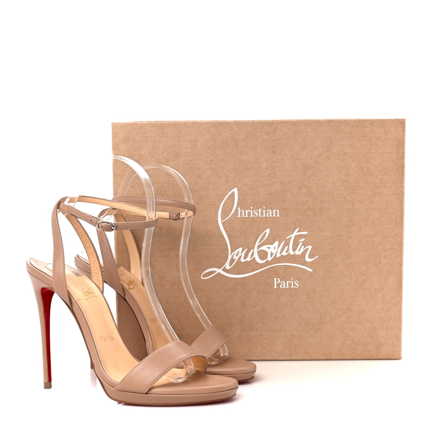 Nappa Loubi Queen 120 Pumps 37 Nude