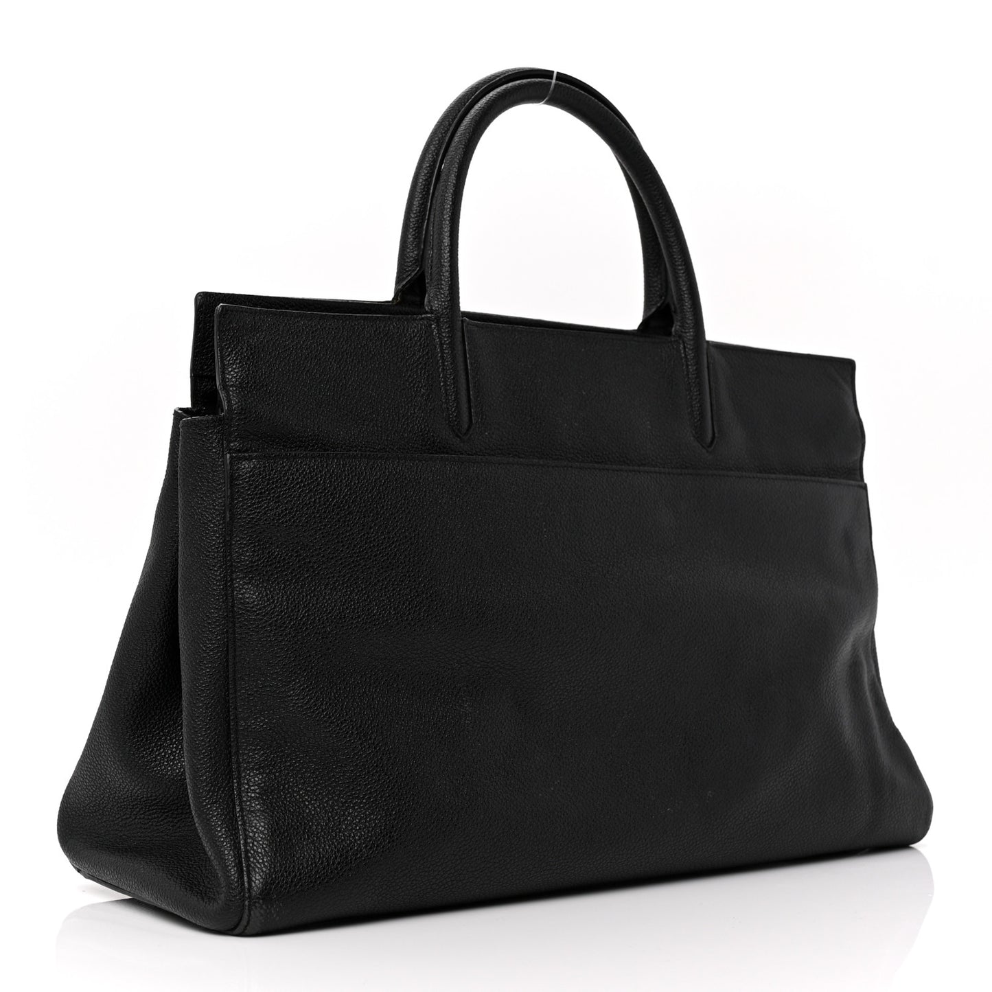 Grained Calfskin Medium Cabas Rive Gauche Black