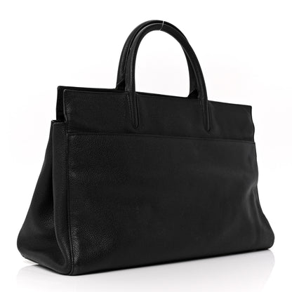 Saint Laurent Grained Calfskin Medium Cabas Rive Gauche Black 4 of 41