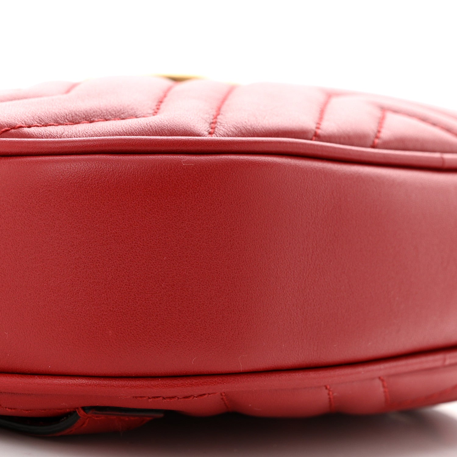 Gucci Calfskin Matelasse GG Marmont Belt Bag 95 38 Hibiscus Red 9 of 10