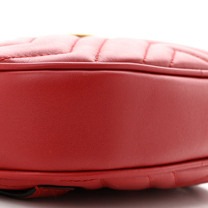 Gucci Calfskin Matelasse GG Marmont Belt Bag 95 38 Hibiscus Red 9 of 10