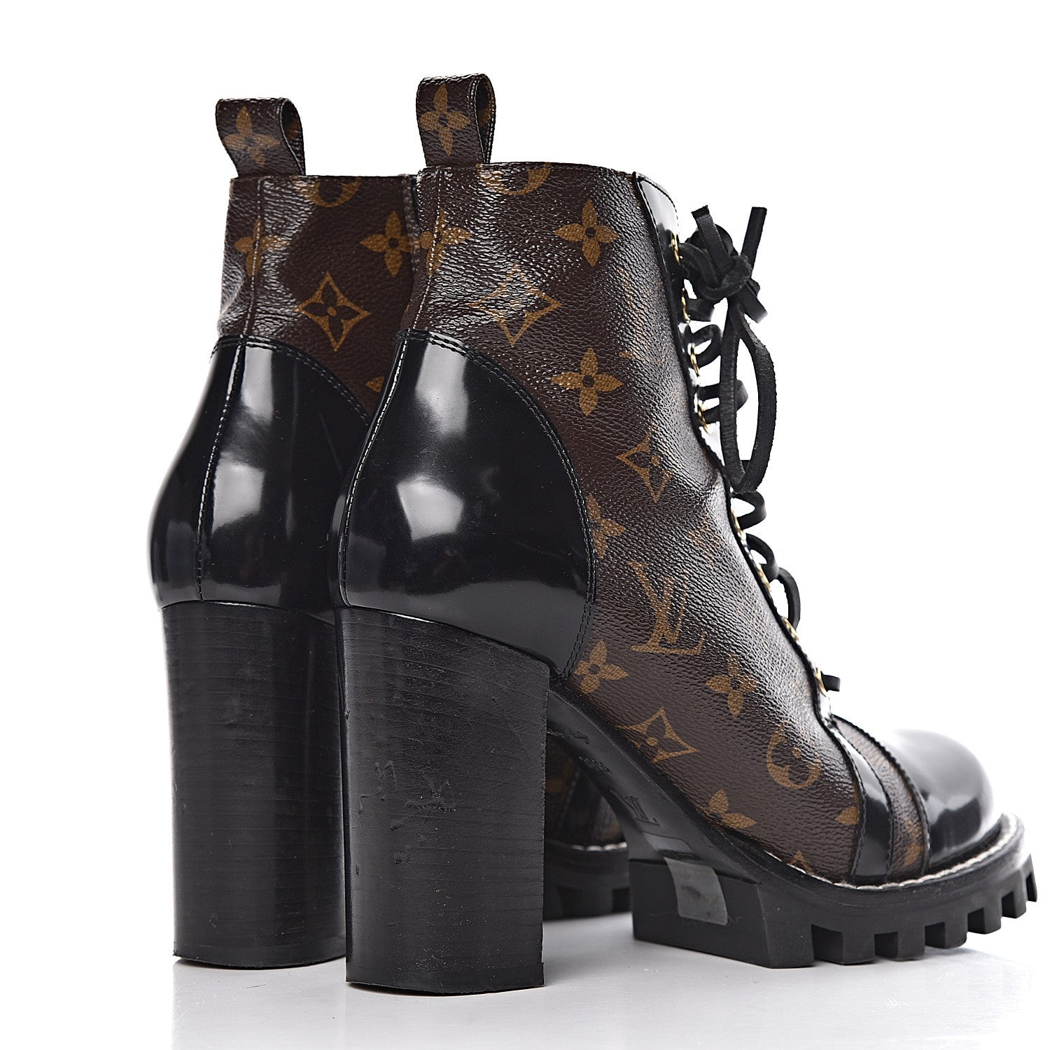 Louis Vuitton Patent Calfskin Monogram Star Trail Ankle Boots 39.5 Black 4 of 11