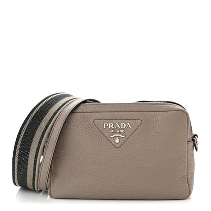 Prada Vitello Daino Soft Medium Double Zip Shoulder Bag Argilla 1 of 11