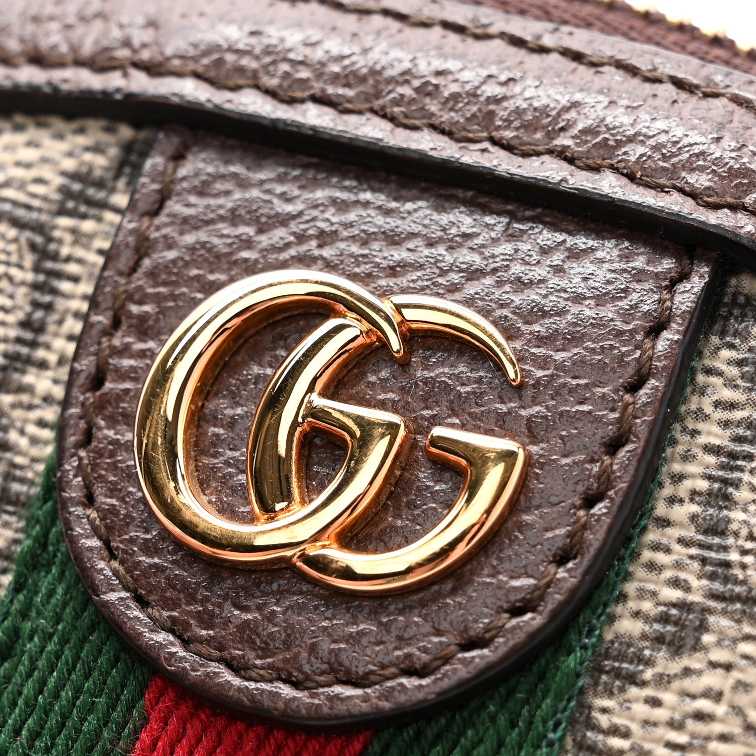 Gucci GG Supreme Monogram Web Ophidia Dome Key Pouch Beige New Acero 8 of 9