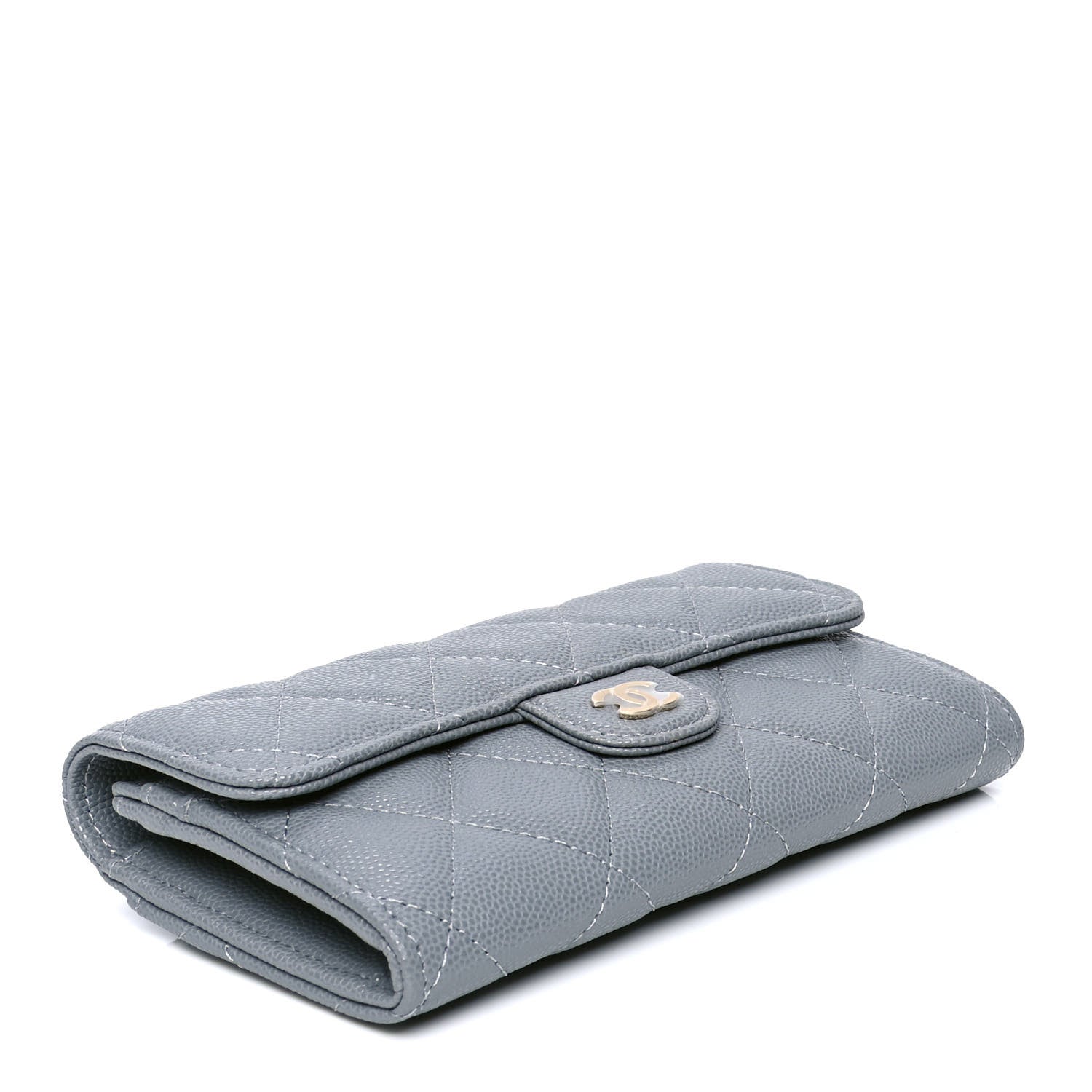 Chanel Caviar Quilted Medium Flap Wallet Grey 3 of 4