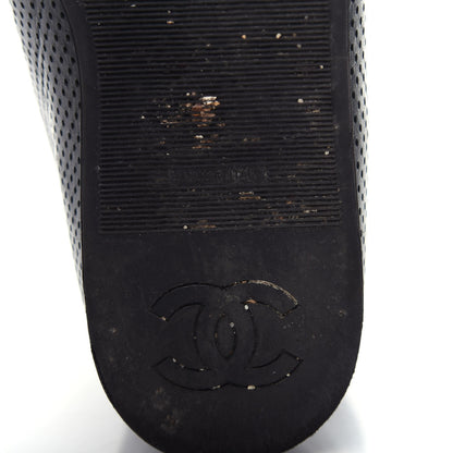 Chanel Perforated Lambskin High Top CC Sneakers 36.5 Black 9 of 10