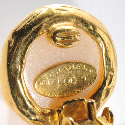 Chanel Pearl CC Dangle Clip On Earrings Gold 4 of 5