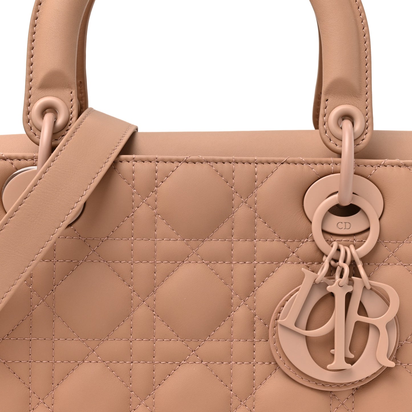 Ultra Matte Calfskin Cannage Medium Lady Dior Beige