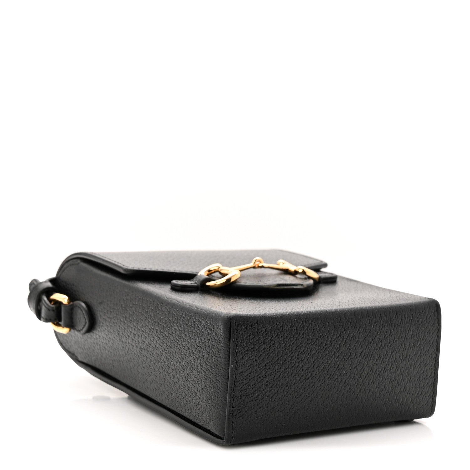 Gucci Dollar Calfskin Vertical Horsebit 1955 Crossbody Bag Black 4 of 10