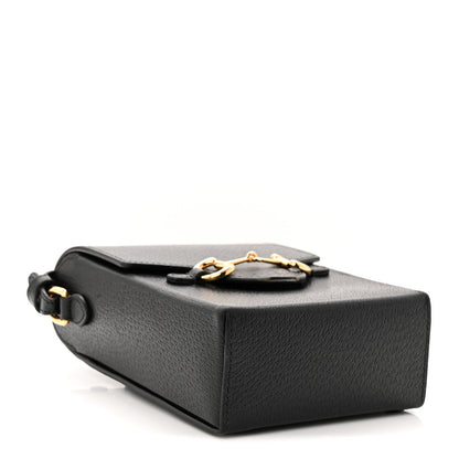 Gucci Dollar Calfskin Vertical Horsebit 1955 Crossbody Bag Black 4 of 10