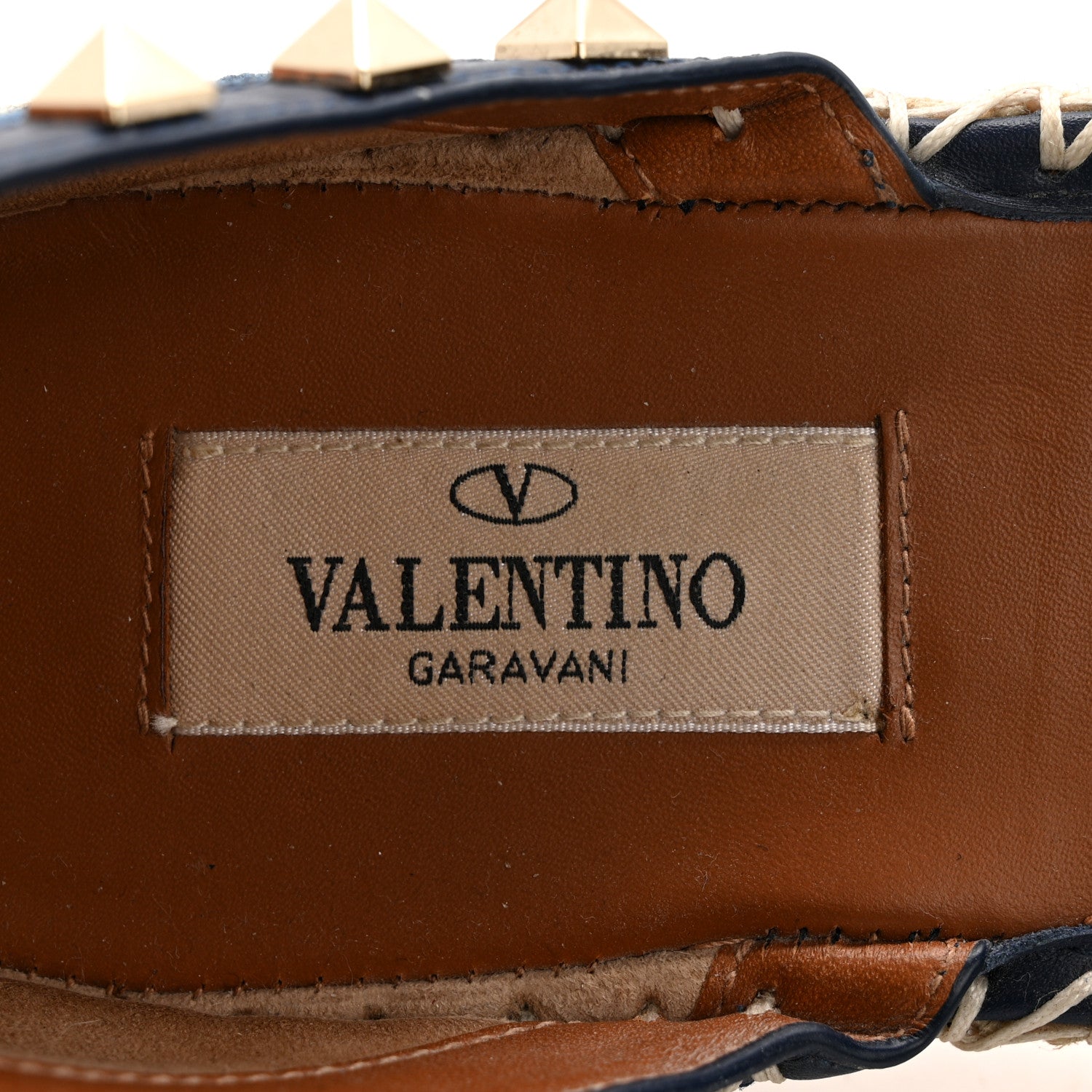 Valentino Garavani Denim Rockstud Ankle Wrap Espadrille 20mm Flats 40 Light Denim 6 of 11