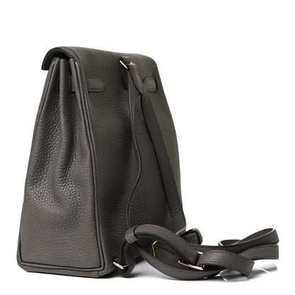 Hermes Taurillon Clemence Kelly Ado Backpack Etain 2 of 9