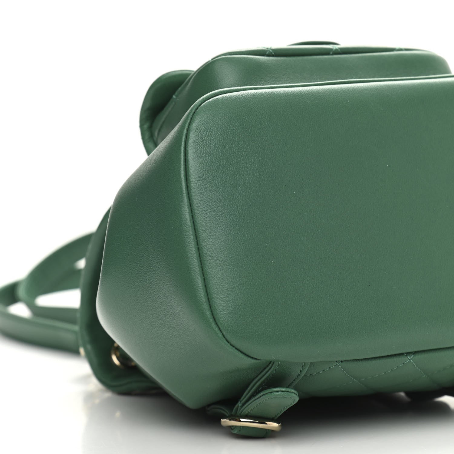 Chanel Lambskin Quilted Small Duma Drawstring Backpack Green 9 of 10