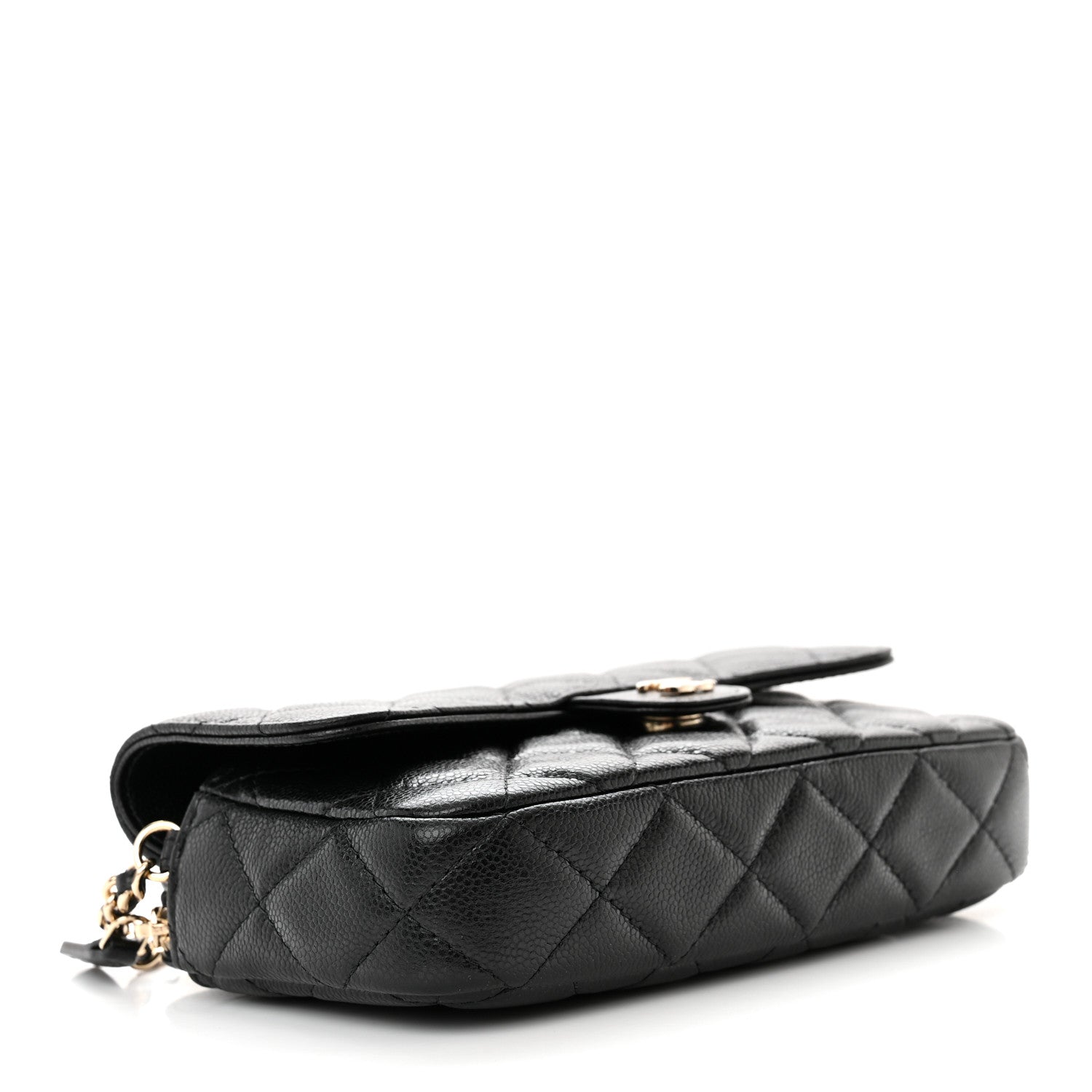 Chanel Caviar Quilted Flap Phone Holder With Chain Black 4 of 13
