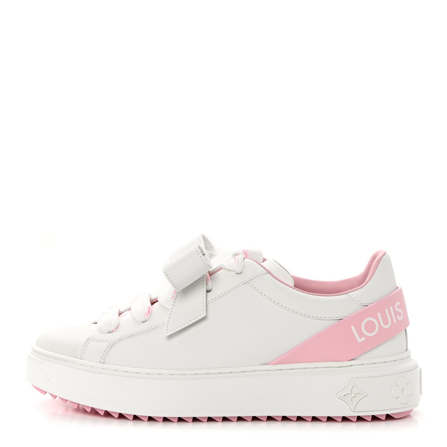 M*店様 ✨Louis Vuitton Time Out スニーカー37 白×ピ Louis Vuitton Time Out Sneakers Pink Logo White Leather 7 US