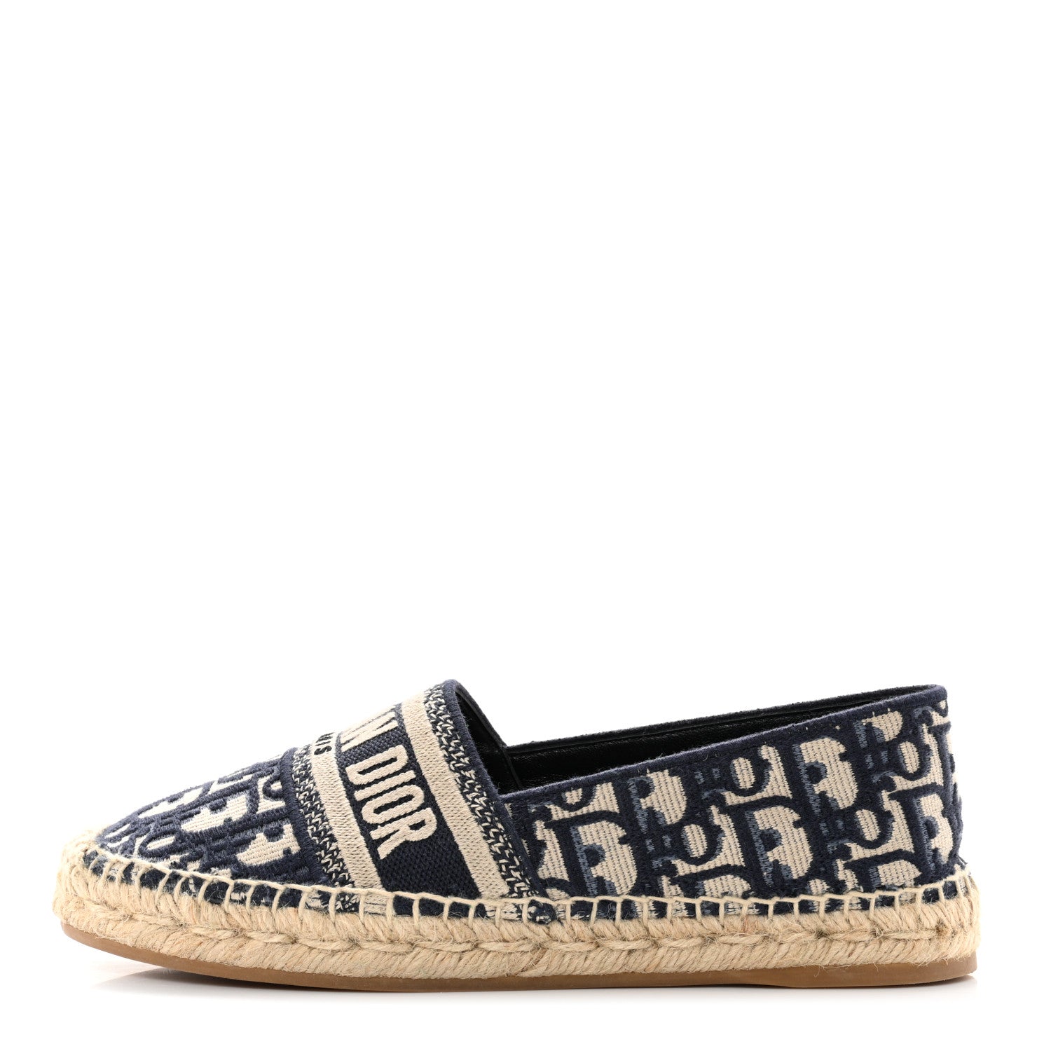 Christian Dior Oblique Embroidered Granville 15mm Espadrilles 37.5 Deep Blue 1 of 8