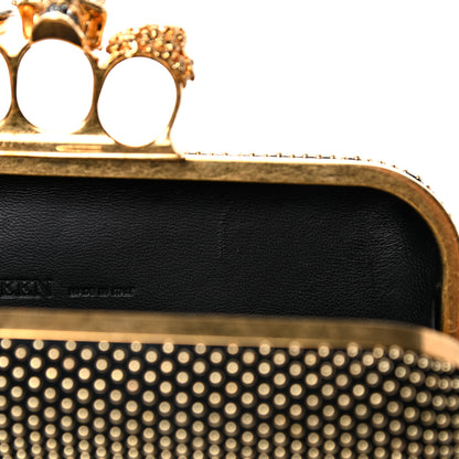 Alexander McQueen Suede Studded Skull Knuckle Box Clutch Black 11 of 15