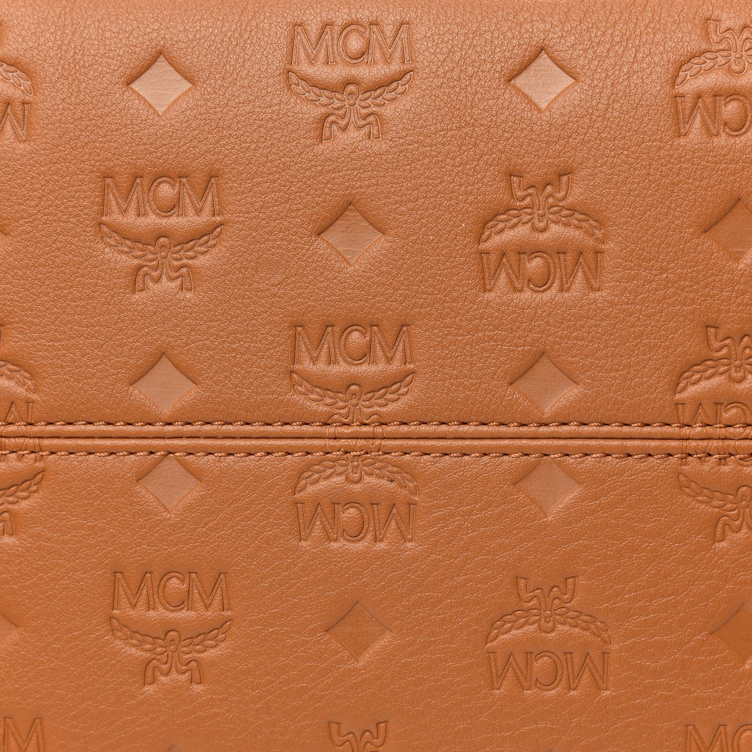 MCM Calfskin Ottomar Monogram Large Klara Hobo Cognac 12 of 15