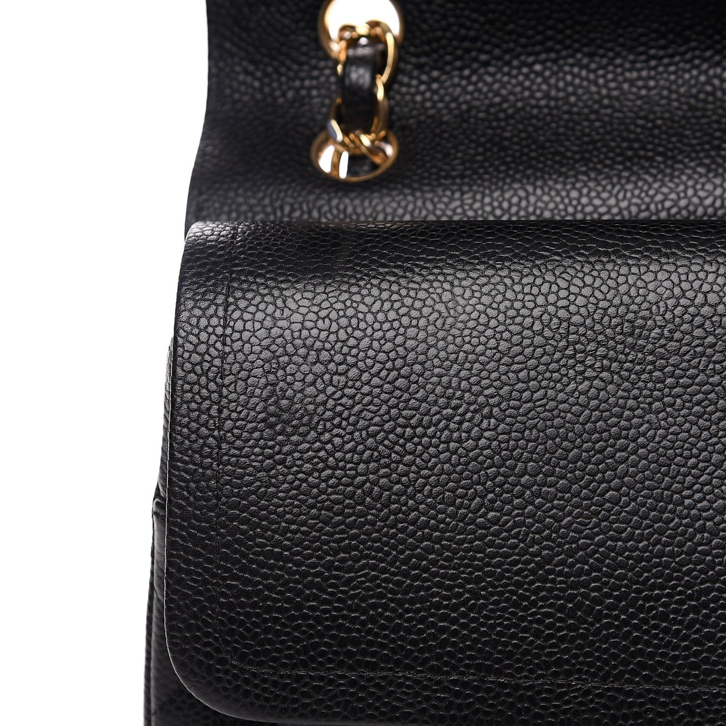 Caviar Quilted Jumbo Double Flap Black
