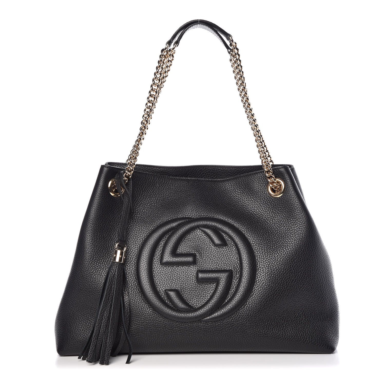 Gucci Pebbled Calfskin Medium Soho Chain Shoulder Bag Black 1 of 10
