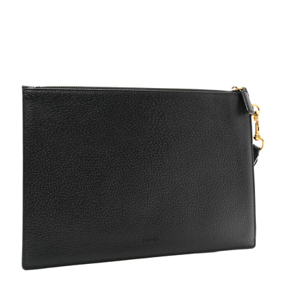 Gucci Textured Dollar Calfskin GG Marmont Zip Pouch Black 3 of 8