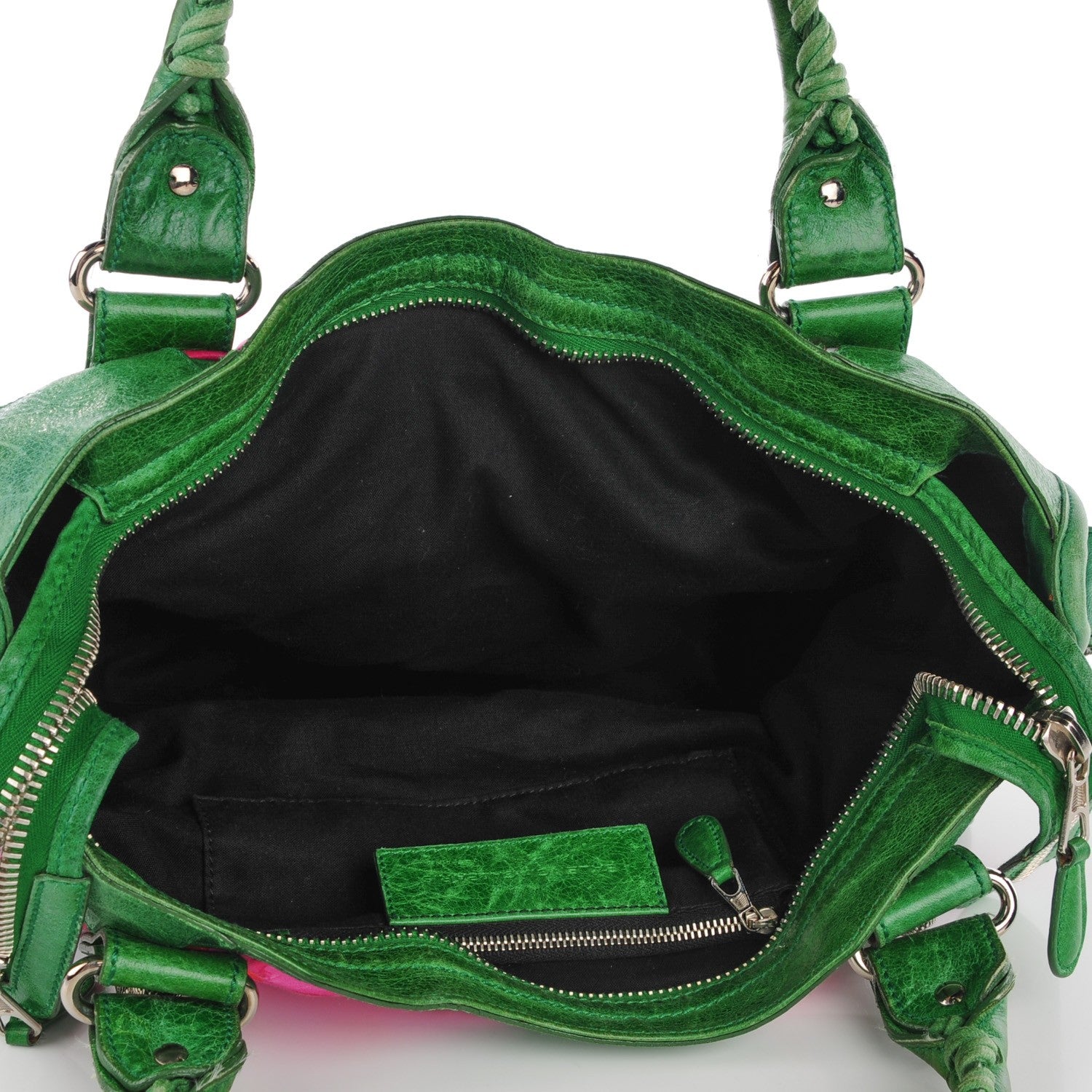Balenciaga Chevre Satin Giant City Green Floral 7 of 10