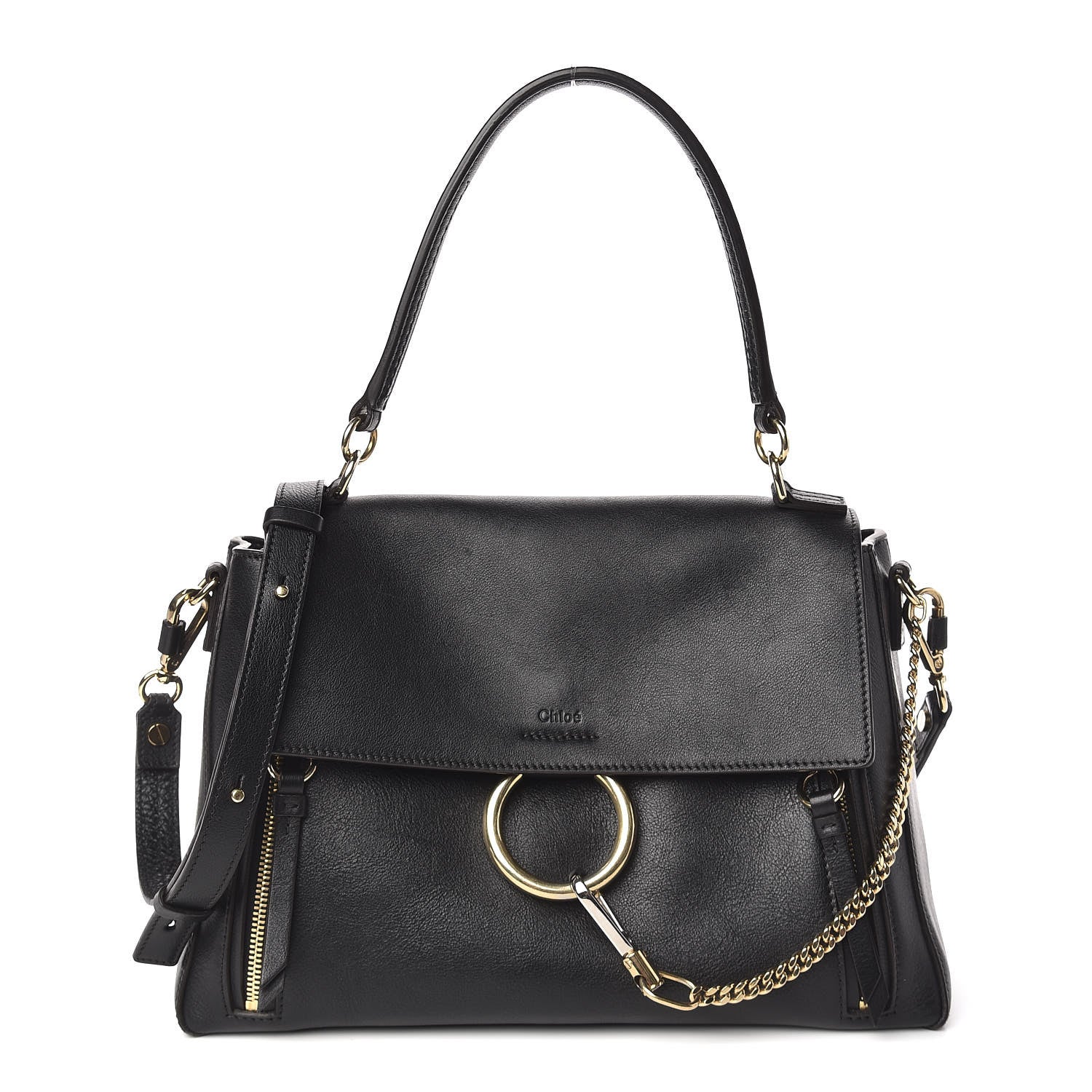 Chloe Calfskin Medium Faye Day Shoulder Bag Black 1 of 12
