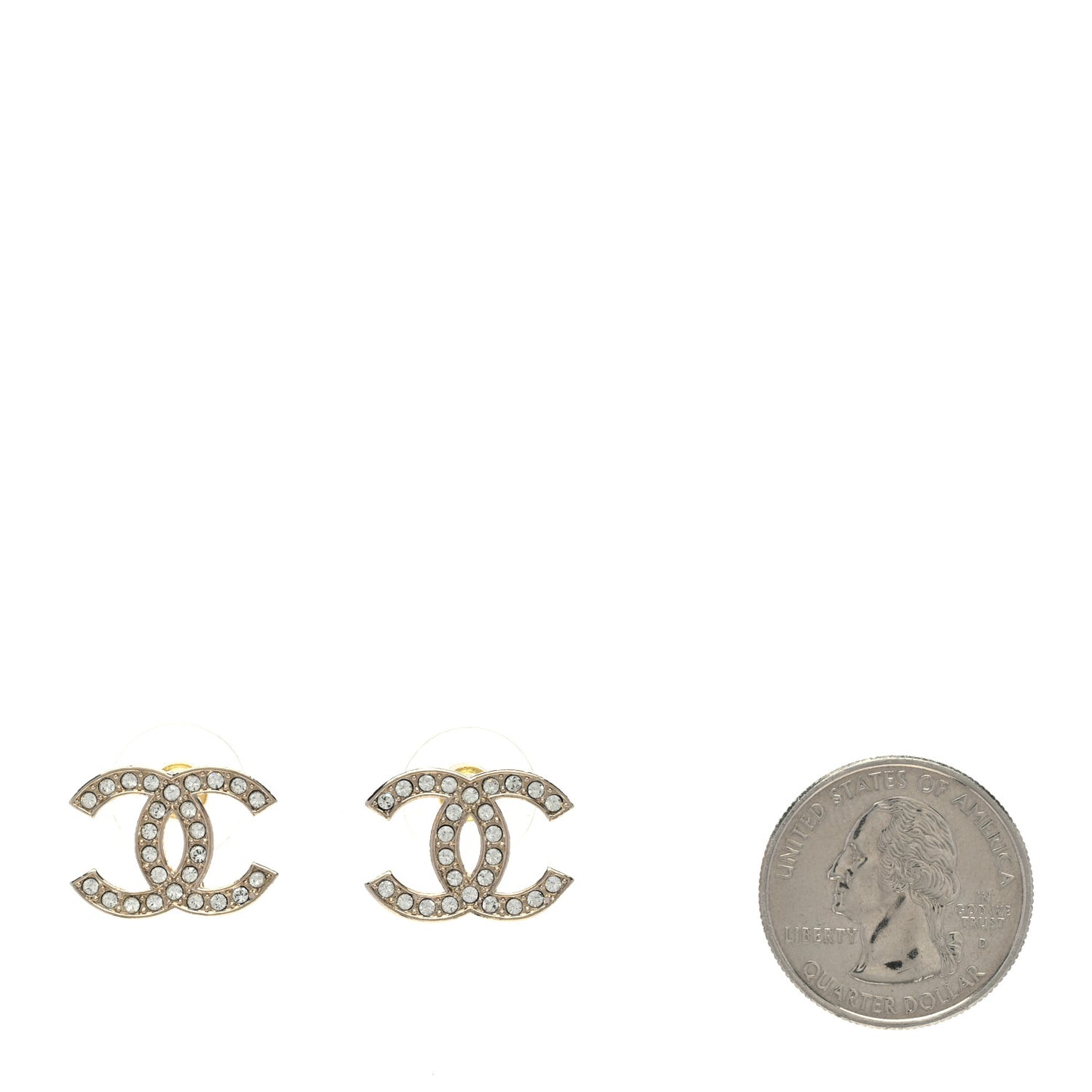 Crystal CC Earrings Gold
