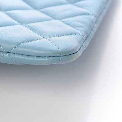 Chanel Lambskin Quilted Small Cosmetic Case Turquoise 10 of 12