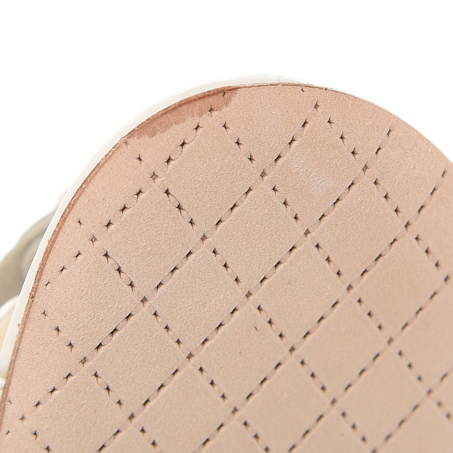 Calfskin Camellia Thong Sandals 36 Light Beige