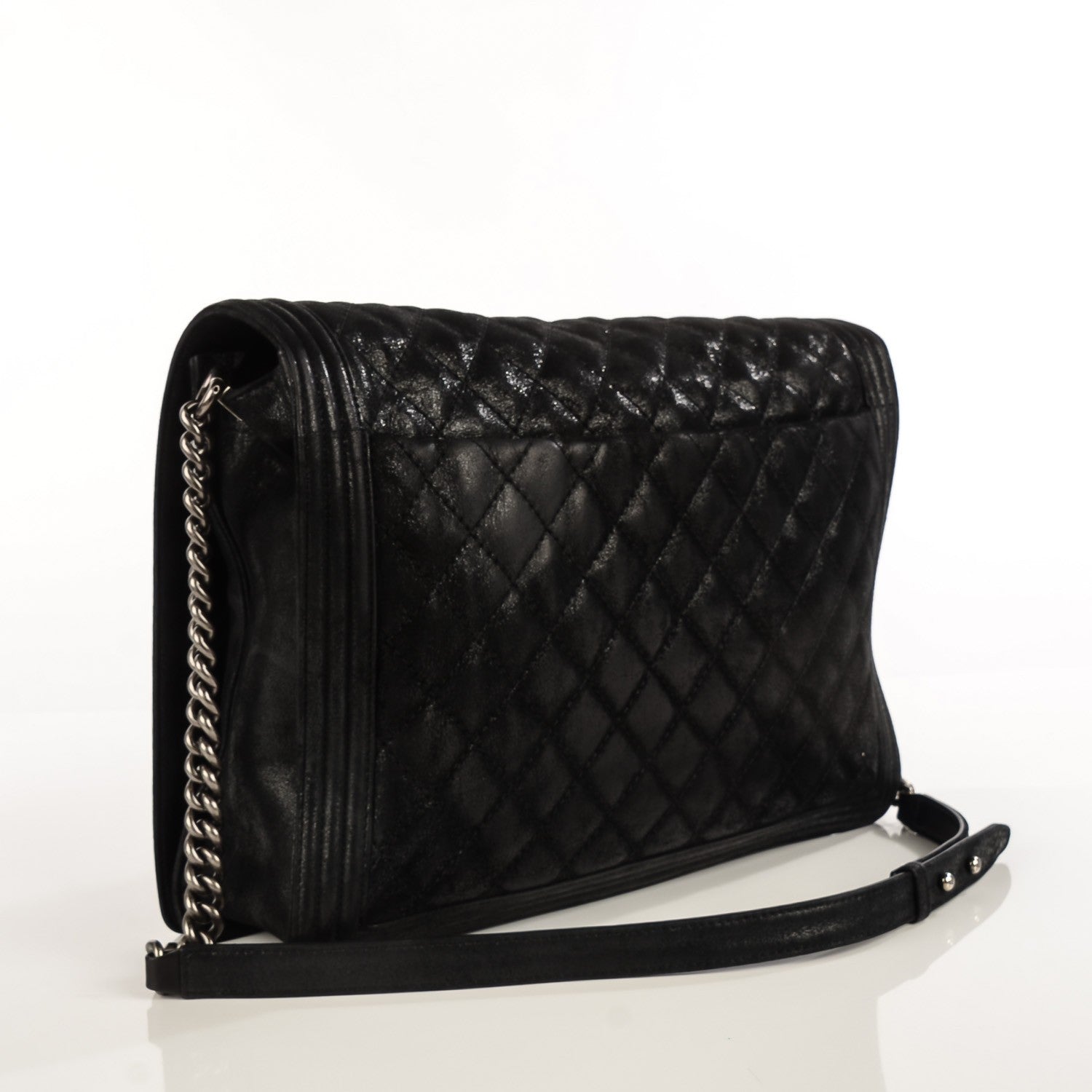 Chanel Goatskin Quilted Large Gentle Boy Flap Black 3 of 8