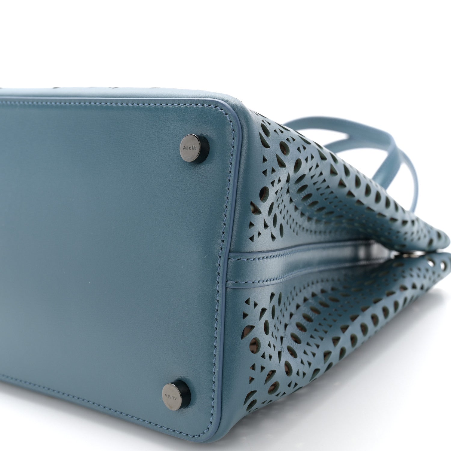 Alaia Calfskin Vienne Mina 25 Bag Bleu Ardoise 10 of 10