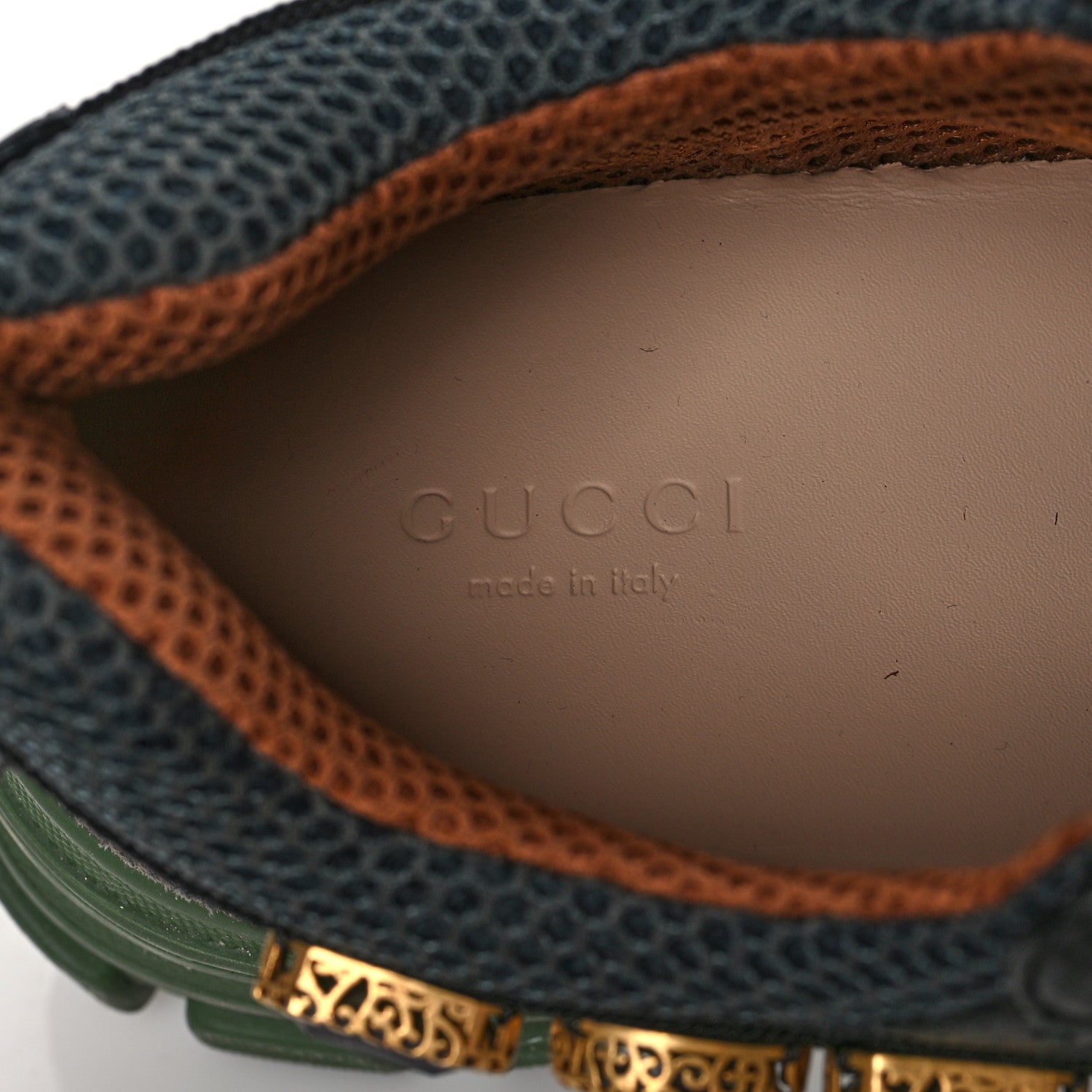 Gucci X SEGA Mesh Suede Calfskin Removable Crystals Flashtrek Sneakers 36 Loess Black Olive Green 7 of 8