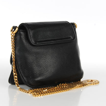 Gucci Pebbled Calfskin Small 1973 Chain Shoulder Bag Black 3 of 7