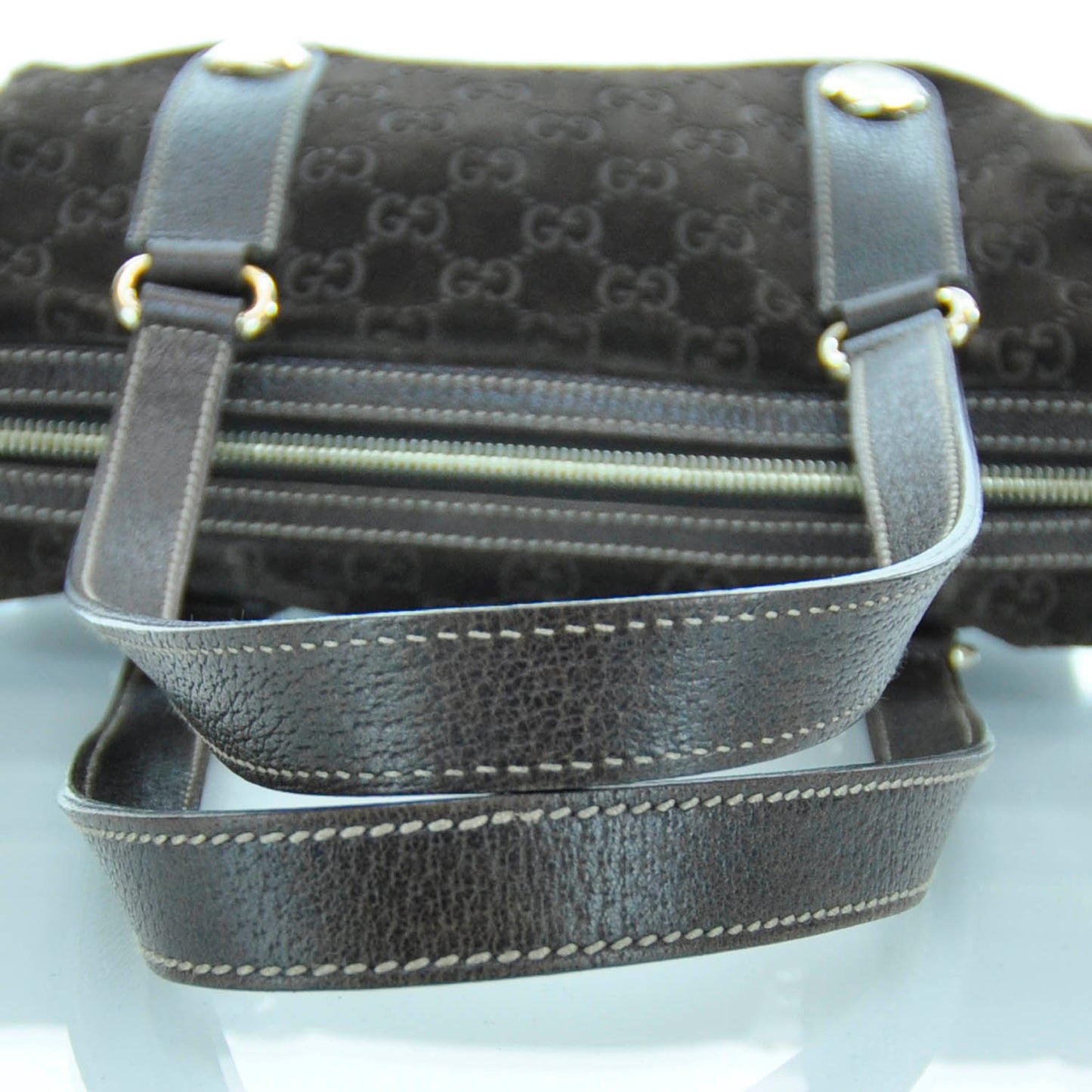 Guccissima Suede Charmy Small Boston Brown