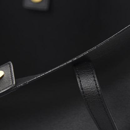 Saint Laurent Calfskin Large Shopping Tote Black 16 of 17
