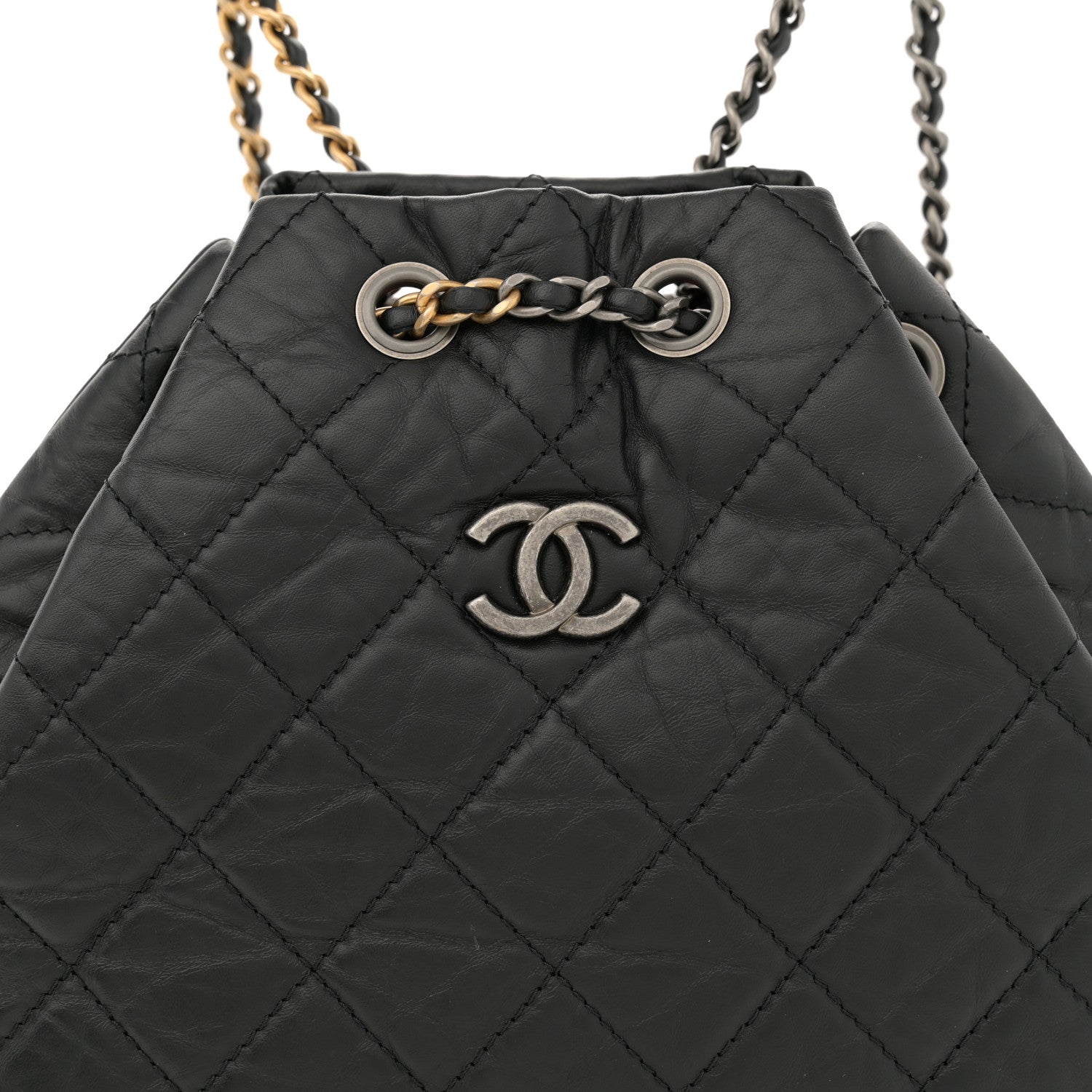 Chanel Aged Calfskin Quilted Small Gabrielle Backpack Black 8 of 14